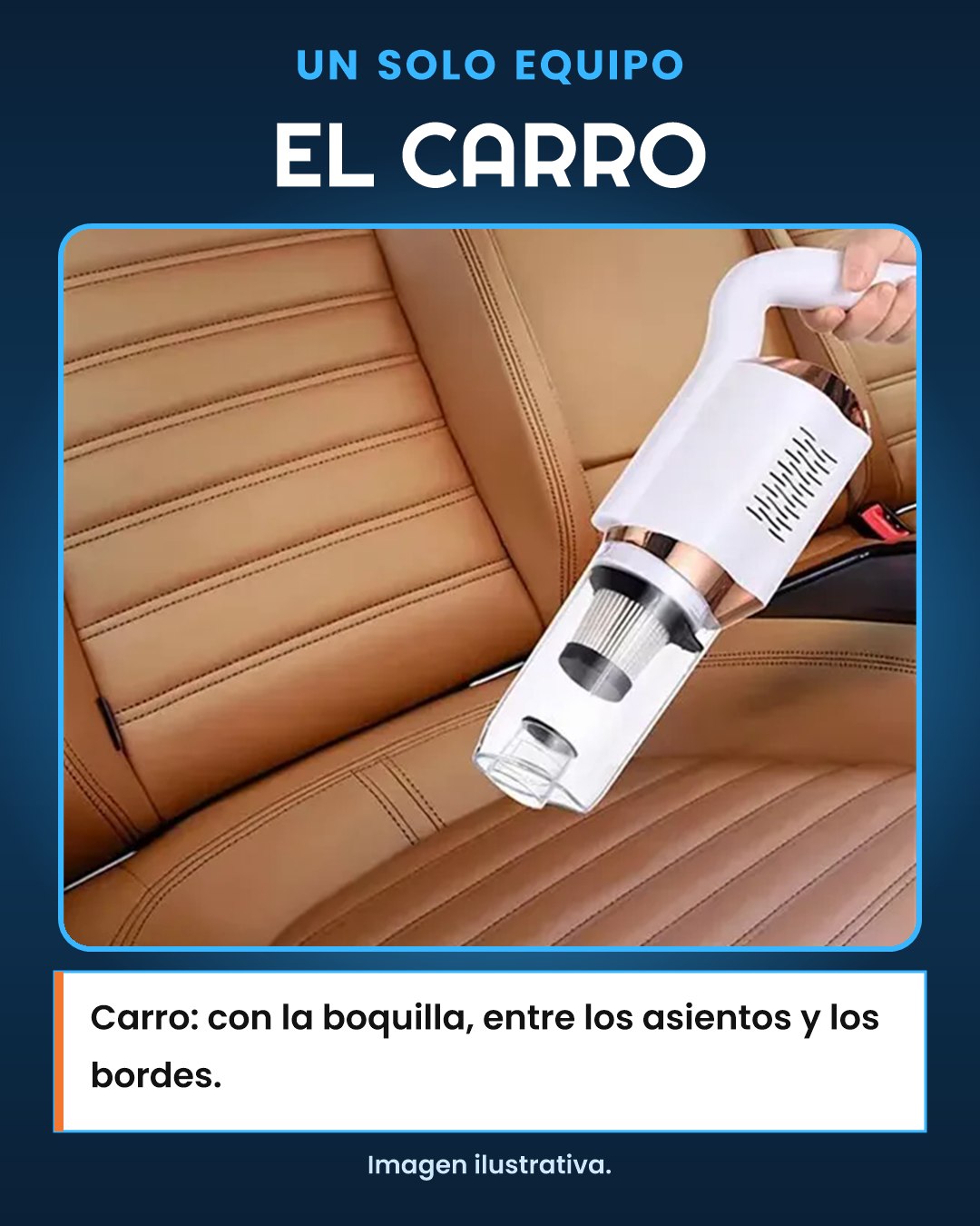 Carro: con la boquilla, entre los asientos y los bordes
