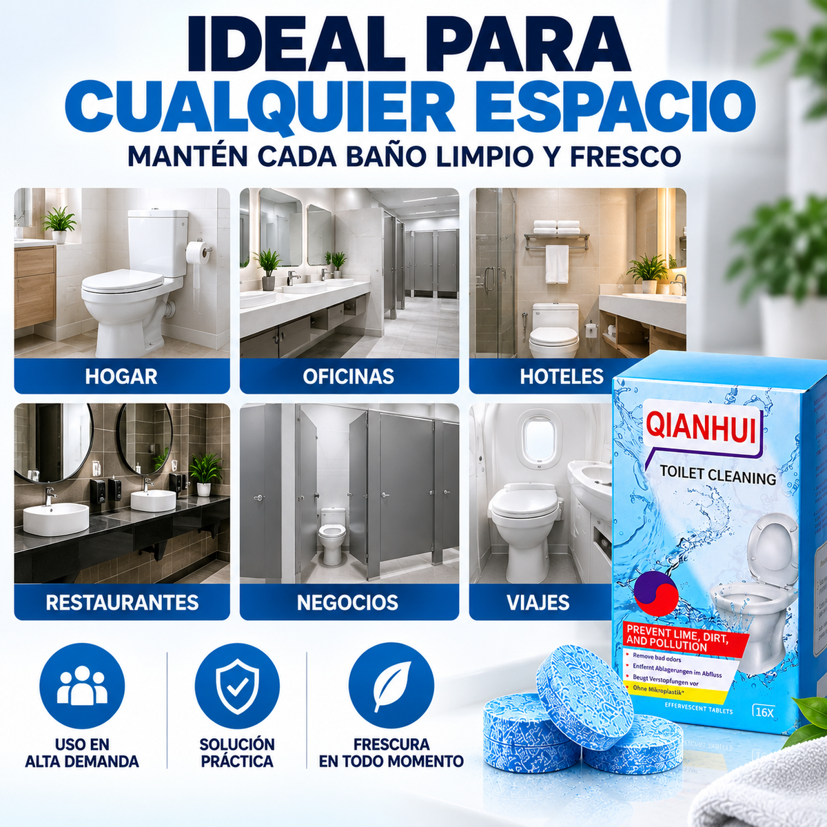 TABLETAS LIMPIADORAS PARA INODORO - KIT 16 TABLETAS 🔥