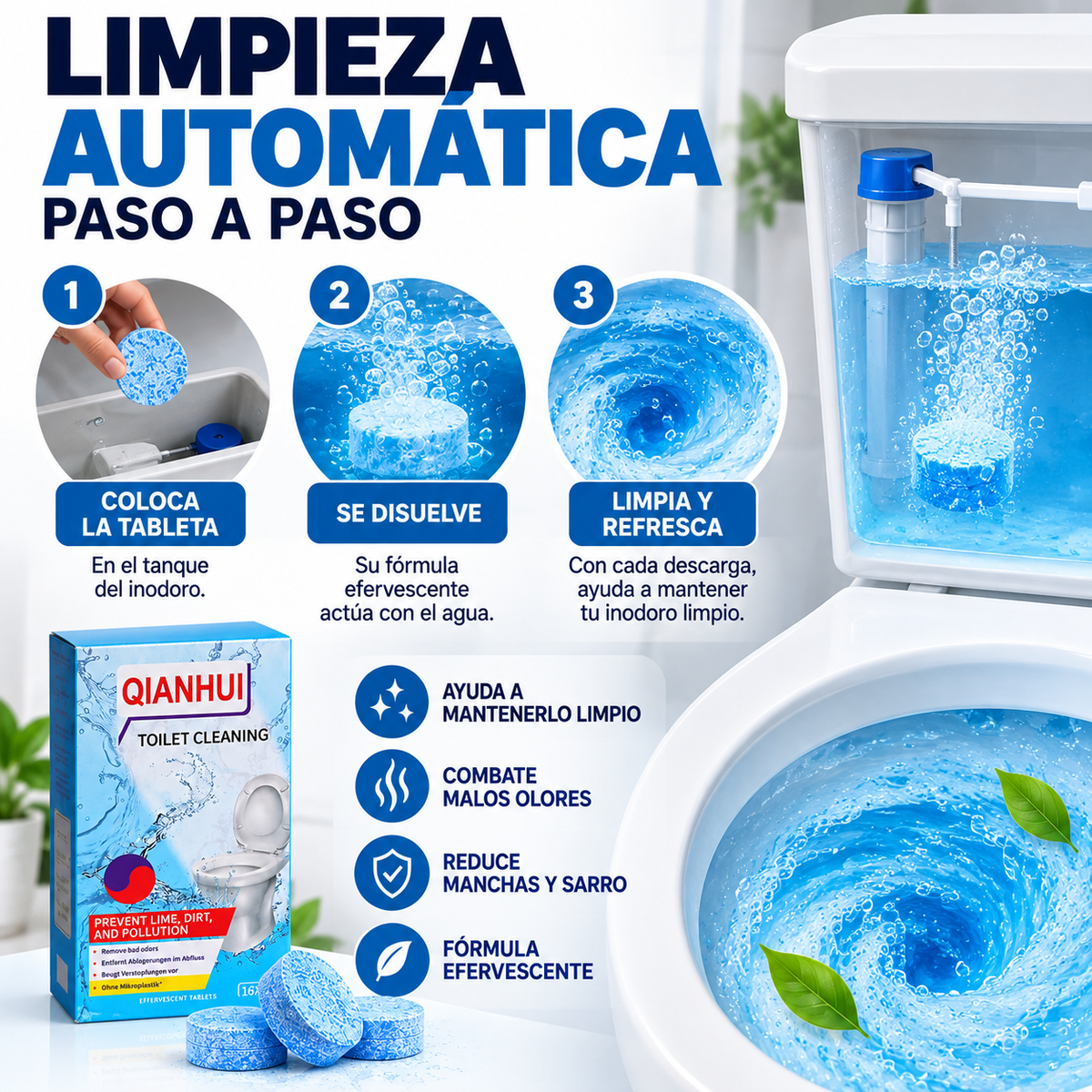 TABLETAS LIMPIADORAS PARA INODORO - KIT 16 TABLETAS 🔥