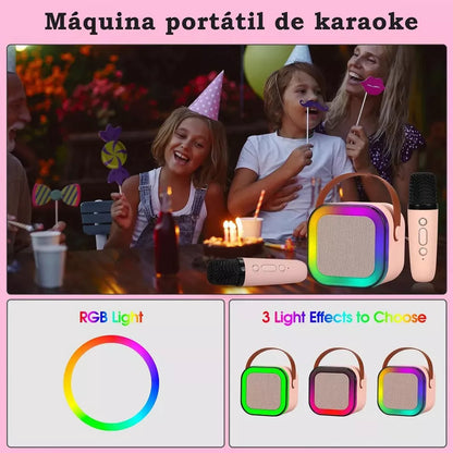 SET KARAOKE PORTATIL 2 MICROFONOS - ENVÍO GRATIS 😎 🚗