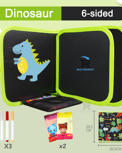 LIBRO MÁGICO INTERACTIVO DE DINOSAURIO – DIBUJA, PINTA Y BORRA CUANDO QUIERAS 🦖✨-ENVÍO GRATIS 🇬🇹