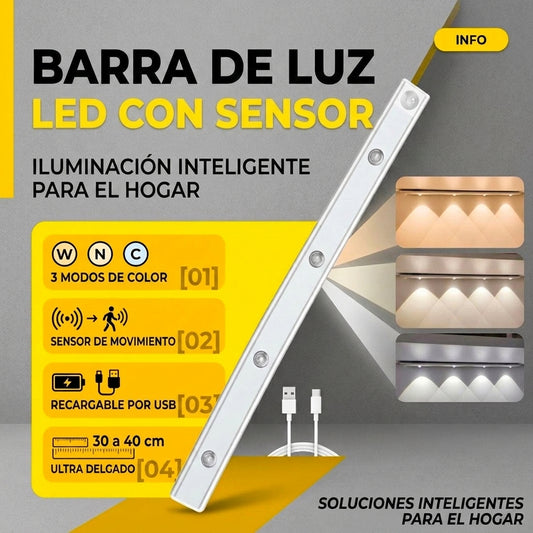 BARRA LAMPARA – SENSOR DE MOVIMIENTO Y CONTROL REMOTO | ENVÍO GRATIS 🔥