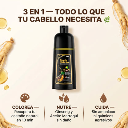 SHAMPOO DE TINTE NATURAL 3 EN 1 PARA CANAS Y BARBA | ENVÍO GRATIS 👌