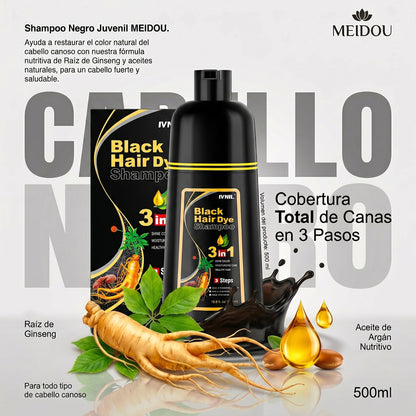 SHAMPOO DE TINTE NATURAL 3 EN 1 PARA CANAS Y BARBA | ENVÍO GRATIS 👌