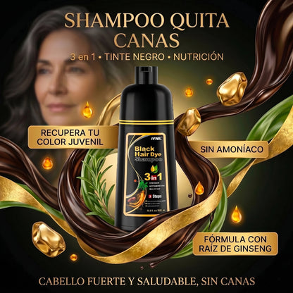 SHAMPOO DE TINTE NATURAL 3 EN 1 PARA CANAS Y BARBA | ENVÍO GRATIS 👌