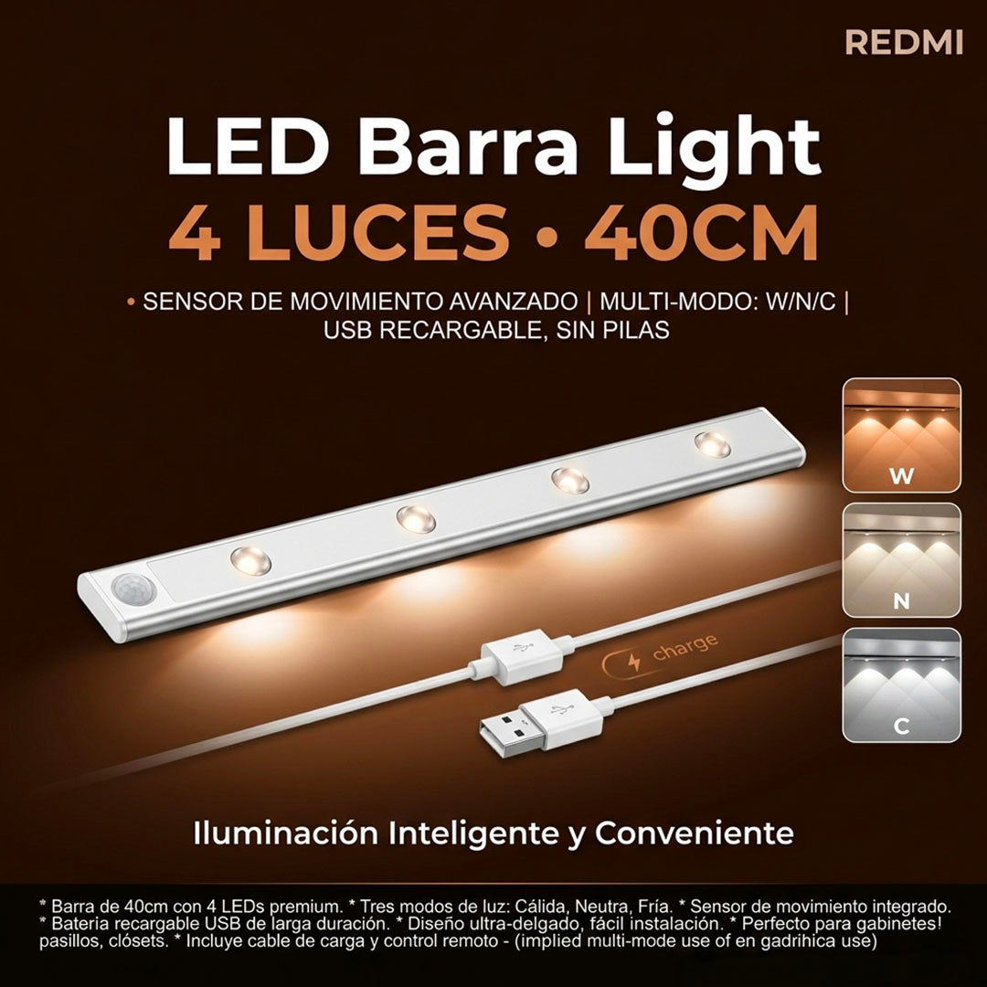 BARRA LAMPARA – SENSOR DE MOVIMIENTO Y CONTROL REMOTO | ENVÍO GRATIS 🔥