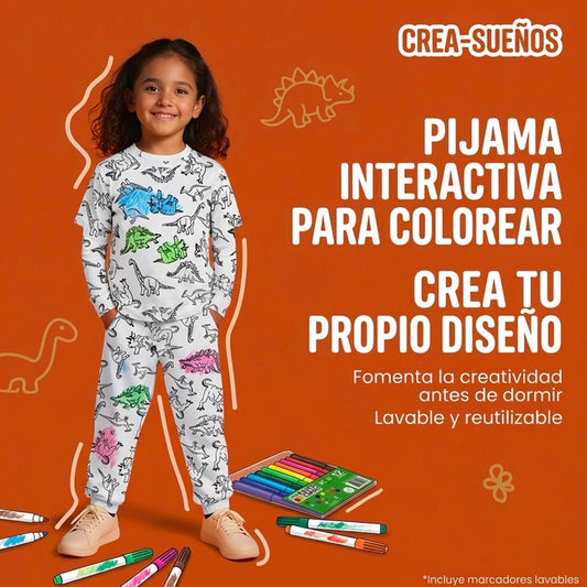 PIJAMA PARA COLOREAR + KIT DE MARCADORES | ENVÍO GRATIS 😎