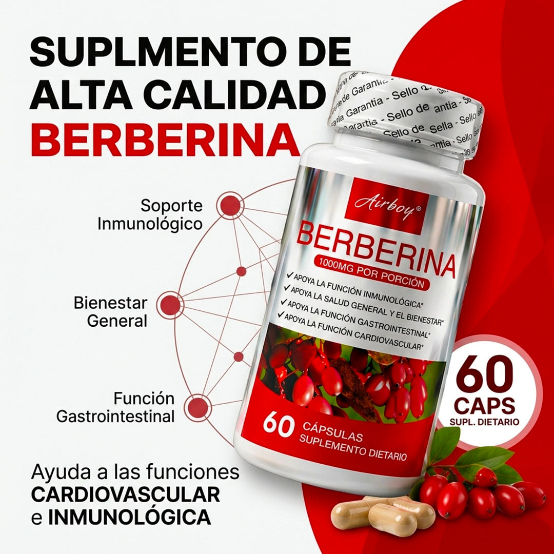 AIRBOY BERBERINA 1000MG – SOPORTE NUTRICIONAL DE ALTA ABSORCIÓN | ENVÍO GRATIS 🇬🇹