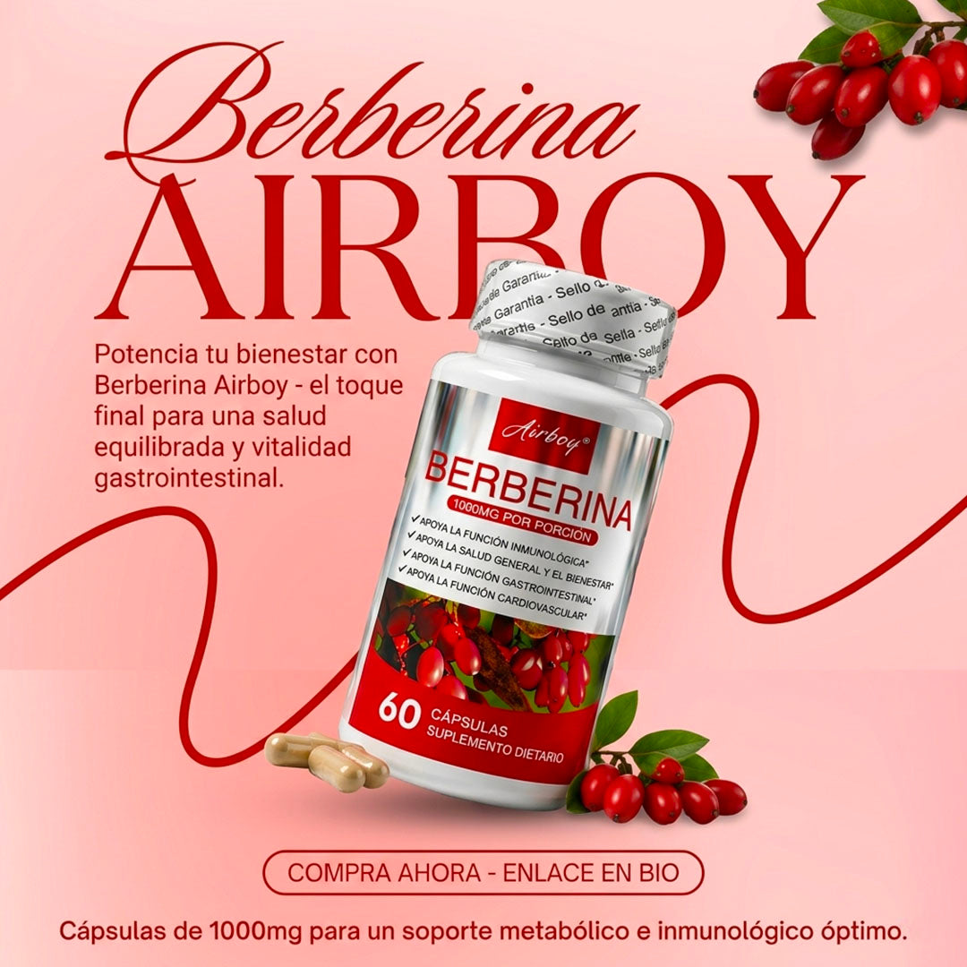 AIRBOY BERBERINA 1000MG – SOPORTE NUTRICIONAL DE ALTA ABSORCIÓN | ENVÍO GRATIS 🇬🇹