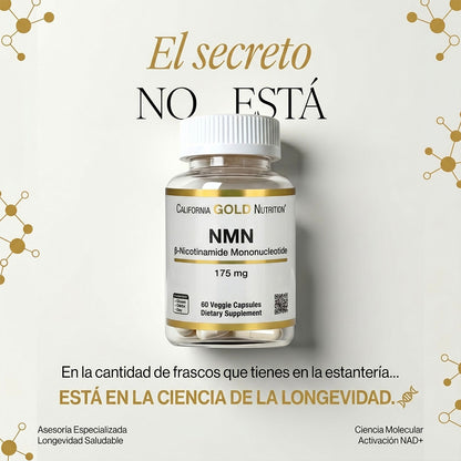 CALIFORNIA GOLD NUTRITION NMN 175 MG – ENERGÍA CELULAR Y ANTIENVEJECIMIENTO | ENVÍO GRATIS 🇬🇹