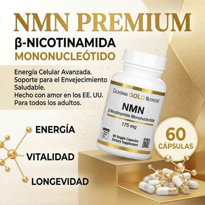 CALIFORNIA GOLD NUTRITION NMN 175 MG – ENERGÍA CELULAR Y ANTIENVEJECIMIENTO | ENVÍO GRATIS 🇬🇹