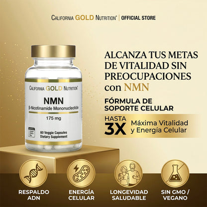 CALIFORNIA GOLD NUTRITION NMN 175 MG – ENERGÍA CELULAR Y ANTIENVEJECIMIENTO | ENVÍO GRATIS 🇬🇹