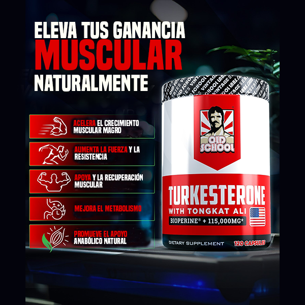 TURKESTERONE CON TONGKAT ALI 60CAPS -  ENVÍO GRATIS 💪💯
