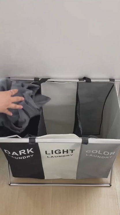 ORGANIZADOR DE LAVANDERÍA PREMIUM – CLASIFICADOR DE 3 NIVELES | ENVÍO GRATIS 🇬🇹
